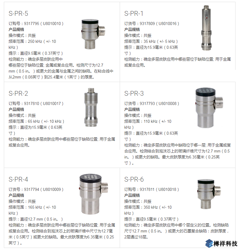 奧林巴斯無損探傷設備檢測儀器共振探頭及型號